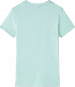 vidaXL Koszulka dziecięca z nadrukiem busa, jasnomiętowa, 140 2
