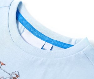 vidaXL Koszulka dziecięca z nadrukiem busa, jasnoniebieska, 104 3