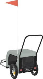 vidaXL Przyczepka rowerowa dla zwierząt, tkanina Oxford i żelazo 7