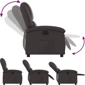 vidaXL Rozkładany fotel ciemnobrązowy 4