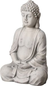 Bigbuy Home Rzeźba Szary Glina Włókno 44,5 x 28 x 70,5 cm Budda 1