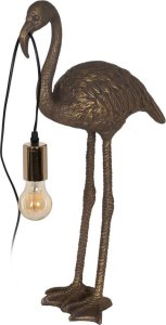 Bigbuy Home Lampa stołowa Flamingo Złoty Polyresin 40 W 220-240 V 37 x 19 x 59 cm 1