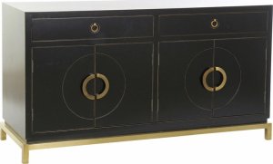 DKD Home Decor Kredens DKD Home Decor Czarny Złoty Metal Topola 150 x 50 x 80 cm 1