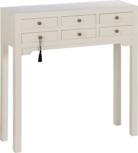 Bigbuy Home Konsola Biały Drewno świerkowe Drewno MDF 85 x 26 x 85 cm 1