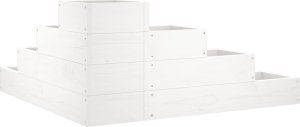 vidaXL vidaXL Donica ogrodowa, 4-poziomowa, 80,5x79x36 cm, biała, sosnowa 6