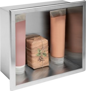 Rea PÓŁKA WNĘKOWA ŁAZIENKOWA 30x30 stal szczotkowana 2