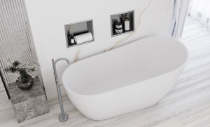 Rea PÓŁKA WNĘKOWA ŁAZIENKOWA 30x30 stal szczotkowana 7