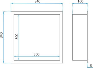 Rea PÓŁKA WNĘKOWA ŁAZIENKOWA 30x30 stal szczotkowana 8