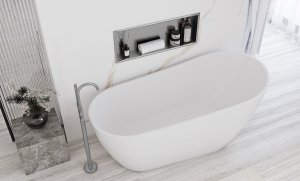 Rea PÓŁKA WNĘKOWA ŁAZIENKOWA 30x60 stal szczotkowana 7