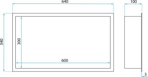 Rea PÓŁKA WNĘKOWA ŁAZIENKOWA 30x60 stal szczotkowana 8