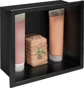 Rea PÓŁKA WNĘKOWA ŁAZIENKOWA 30x30 czarny mat 2