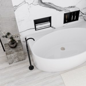 Rea PÓŁKA WNĘKOWA ŁAZIENKOWA 30x30 czarny mat 3