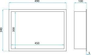 Rea PÓŁKA WNĘKOWA ŁAZIENKOWA 30x45 stal szczotkowana 8