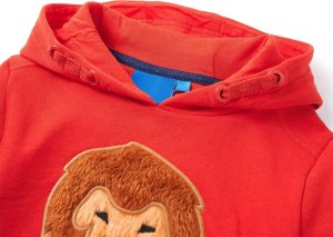 vidaXL Bluza dziecięca z kapturem, czerwona, 92 3