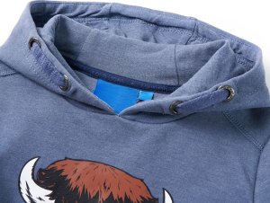 vidaXL Bluza dziecięca z kapturem, niebieski melanż, 104 3