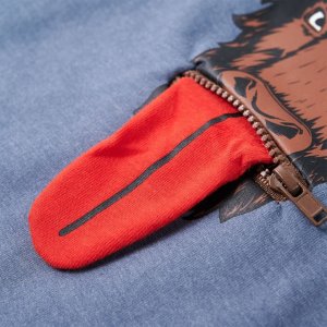 vidaXL Bluza dziecięca z kapturem, niebieski melanż, 116 5