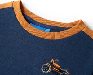 vidaXL Bluza dziecięca z nadrukiem motocykla, indygo, 116 3