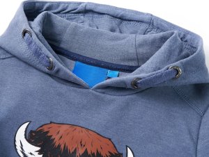 vidaXL Bluza dziecięca z kapturem, niebieski melanż, 140 3