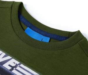 vidaXL Koszulka dziecięca z długimi rękawami, z kaskiem, ciemne khaki, 104 3