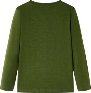 vidaXL Koszulka dziecięca z długimi rękawami, z kaskiem, ciemne khaki, 116 2