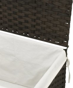 vidaXL Kosz na pranie z pokrywą, ciemny brąz, 55,5x35x34cm, polirattan 8