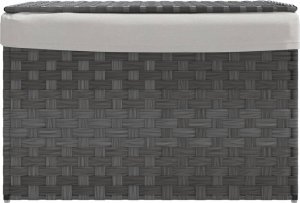 vidaXL Kosz na pranie, z pokrywą, szary, 55,5x35x34 cm, polirattan 3