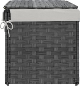 vidaXL Kosz na pranie, z pokrywą, szary, 55,5x35x34 cm, polirattan 5