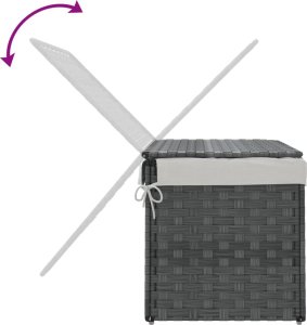 vidaXL Kosz na pranie, z pokrywą, szary, 55,5x35x34 cm, polirattan 7