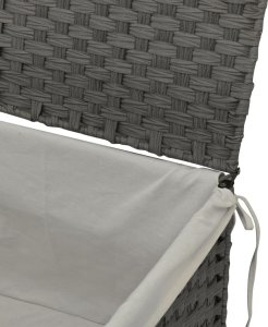 vidaXL Kosz na pranie, z pokrywą, szary, 55,5x35x34 cm, polirattan 8