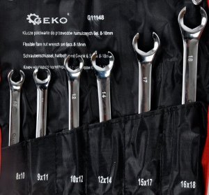 Geko Klucze półotwarte do przewodów hamulcowych 6el. 8-18mm(20) 10