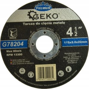 Geko Tarcza do cięcia metalu GEKO PREMIUM 115x2 Inox (25/200) 1