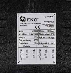 Geko Silnik elektryczny 1.5KW/2KM 230V 1 fazowy (1) 7