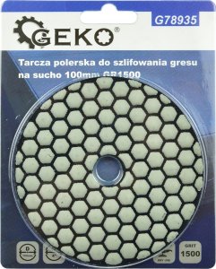 Geko Tarcza polerska do szlifowania gresu na sucho 100mm GR1500 (25/250) 4