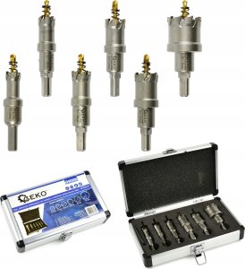 Geko Kpl. otwornic widiowych do metalu z wiertłem tytanowym 6szt. 16-35mm (16) 5