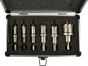 Geko Kpl. otwornic widiowych do metalu z wiertłem tytanowym 6szt. 16-35mm (16) 6