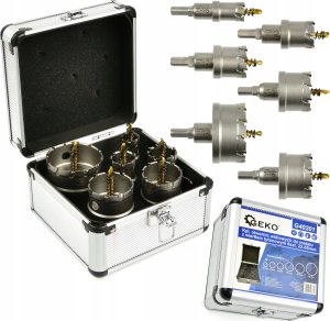 Geko Kpl. otwornic widiowych do metalu z wiertłem tytanowym 6szt. 22-65mm (12) 11