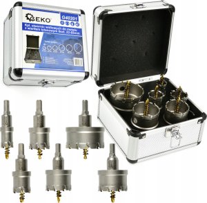 Geko Kpl. otwornic widiowych do metalu z wiertłem tytanowym 6szt. 22-65mm (12) 12