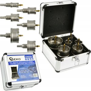 Geko Kpl. otwornic widiowych do metalu z wiertłem tytanowym 6szt. 22-65mm (12) 13