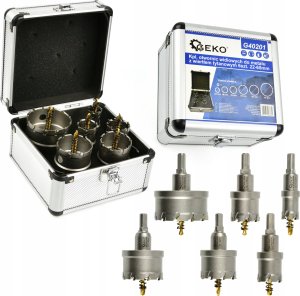 Geko Kpl. otwornic widiowych do metalu z wiertłem tytanowym 6szt. 22-65mm (12) 14