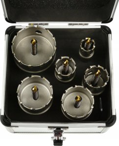 Geko Kpl. otwornic widiowych do metalu z wiertłem tytanowym 6szt. 22-65mm (12) 3