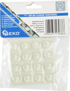 Geko Odbojniki silikonowe transparentne – okrągłe pod meble 12mm 16szt (25/250) 1