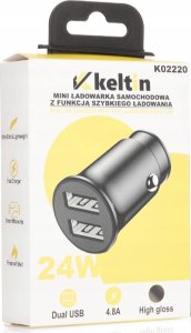 Ładowarka KELTIN Mini ładowarka samochodowa z funkcją szybkiego ładowania 24W 4,8A (100) 2