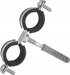 Geko Obejma metalowa z gumą do rur podwójna 3/4" 26-30mm (200) 2
