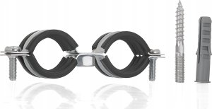 Geko Obejma metalowa z gumą do rur podwójna 3/4" 26-30mm (200) 3