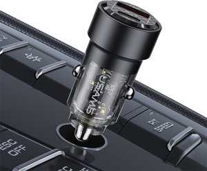 Ładowarka Usams Ład. sam. C39 USB+USB-C 60W Fast Charge fioletowy/fioletowy CC208CC02 (US-CC208) 12