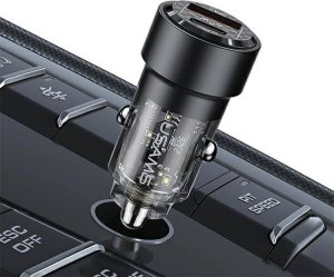 Ładowarka Usams Ład. sam. C39 USB+USB-C 60W Fast Charge fioletowy/fioletowy CC208CC02 (US-CC208) 18