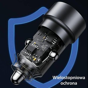 Ładowarka Usams Ład. sam. C39 USB+USB-C 60W Fast Charge fioletowy/fioletowy CC208CC02 (US-CC208) 20