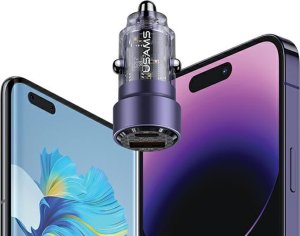 Ładowarka Usams Ład. sam. C39 USB+USB-C 60W Fast Charge fioletowy/fioletowy CC208CC02 (US-CC208) 2