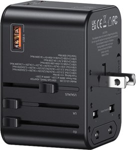 Ładowarka Usams USAMS Adapter siec 1xUSB+2xUSB-C T62 65W 4w1 US/AU/EU/UK czarny/black CC199TC01 (US-CC199) Univesal Travel Charger 11