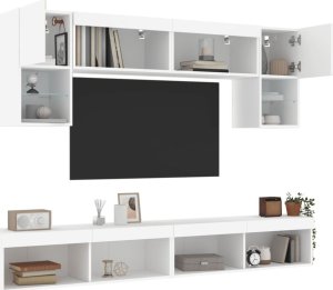 vidaXL vidaXL 6-częściowy zestaw mebli TV z LED, biały 1